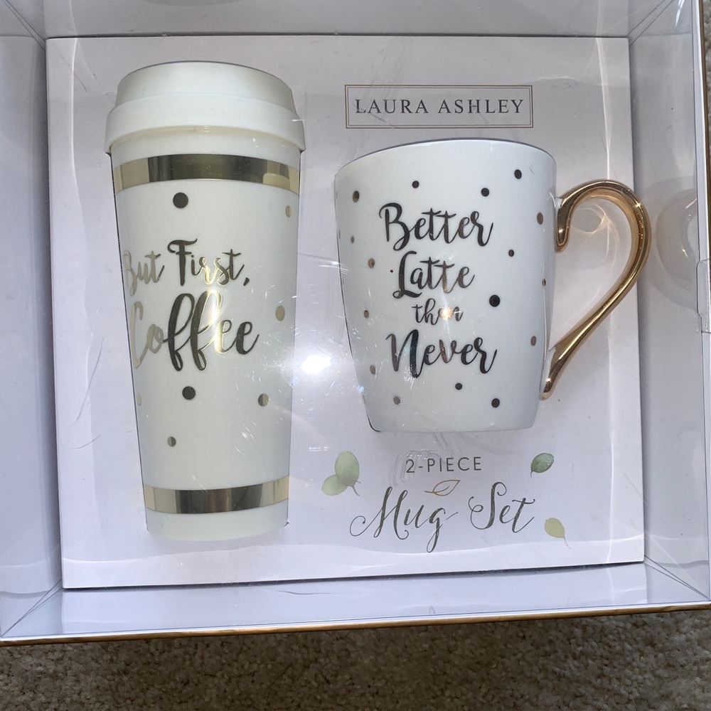 Laura Ashley 16 ounce mug Coffee cup set